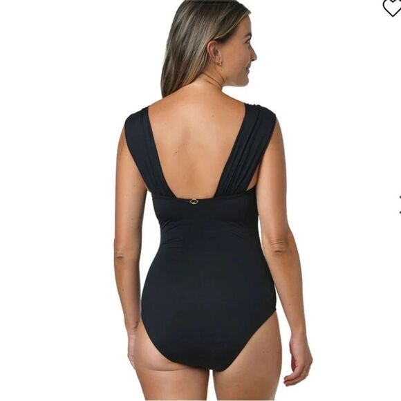 JANTZEN GLAMOUR ONE PIECE BLACK WOMENS SIZE 14 - Picture 2 of 10